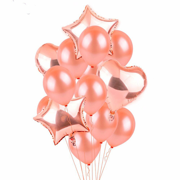 Hot 18 inch Rose Gold Aluminium Coating Balloons Beautiful Kids Toys Happy Birthday Party Wedding Gifts Decorations