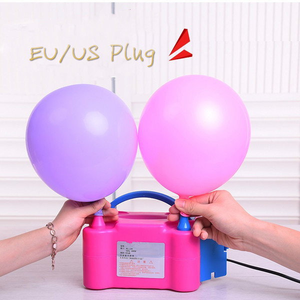 New Hot Portable US Plug Electric Balloon Pump Ballon Inflator Power Twin Nozzles EU Plug Wedding Party Supplies Tool Birthday