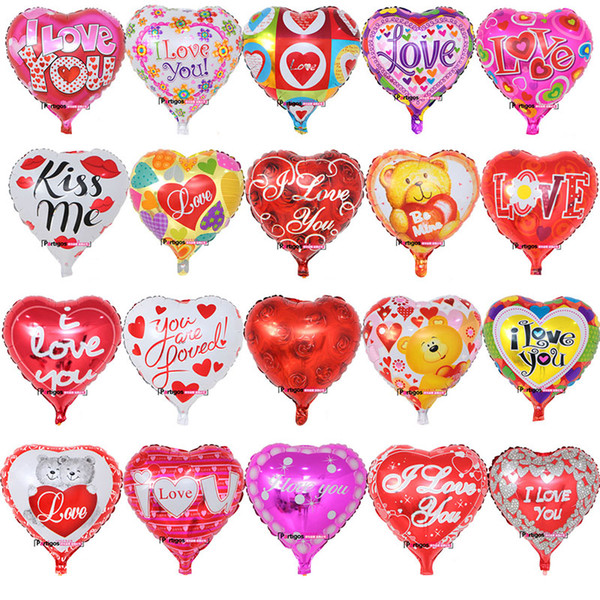 18 Inch inflatable Valentine's Day party ballons decorations bubble Aluminum film balloon I Love You Heart balloons toys supplies C5877