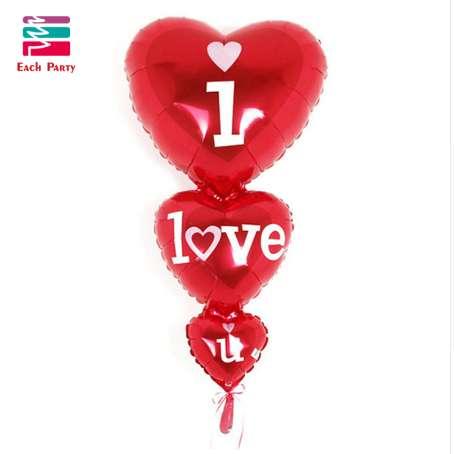 Wedding decoration Romantic heart balloons siamesed I Love You foil balloons mariage helium inflatable air balls party supplies