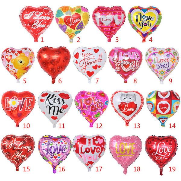 Valentine's day Love-Heart Balloon Printed Wedding Balloons Festival Party Supplies Decoration Wedding I LOVE YOU Metallic Balloons