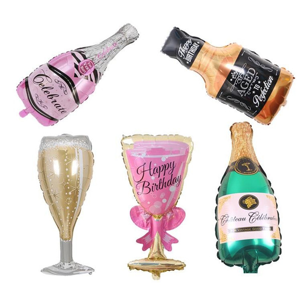 Champagne Cup Beer Bottle Balloons Aluminium Foil Balloon Helium Ballons Birthday Wedding Baby Shower Party Decor Supplies