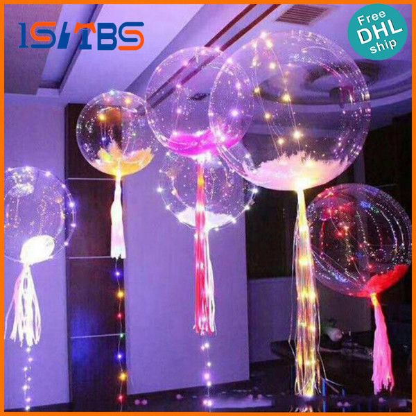 2017 New Light Up Toys LED String Lights Flasher Lighting Balloon Wave Ball 18inch Helium Balloons Christmas Halloween Decoration Toys