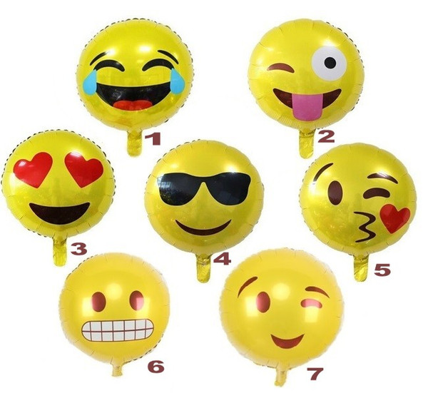 18'' expression balloons Emoji foil balloon happy birthday party Emoticons helium ballon wedding decor inflatable balls