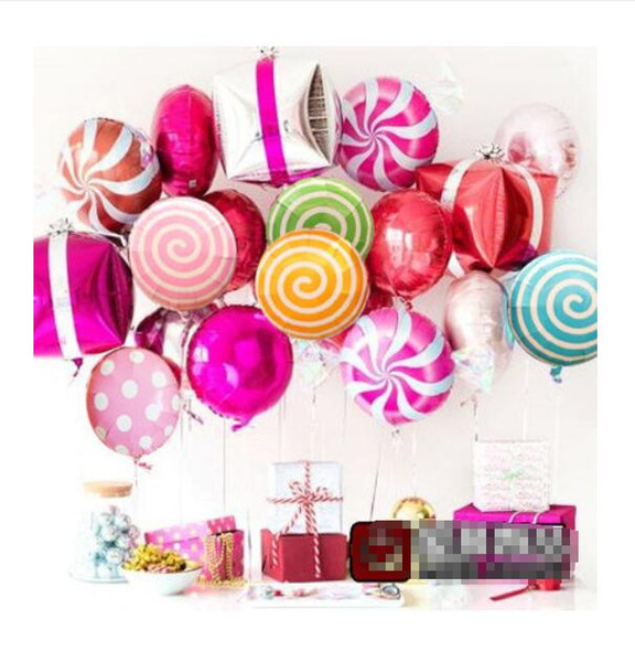 colorful candy foil balloons 18 inch round lollipop aluminum balls wedding birthday baby party decoration GA573