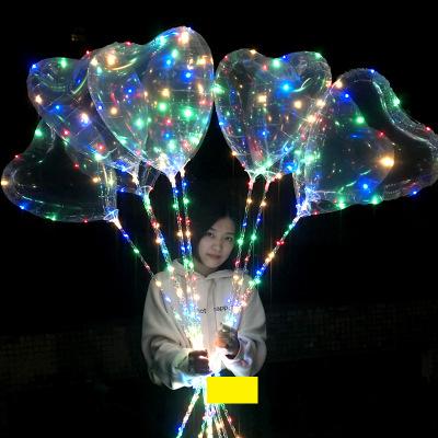 Heart shape Clear Bubble Balloon With Led Strip Copper Wire Luminous Led Trolley BOBO Balloons For wedding Decorations birthday party