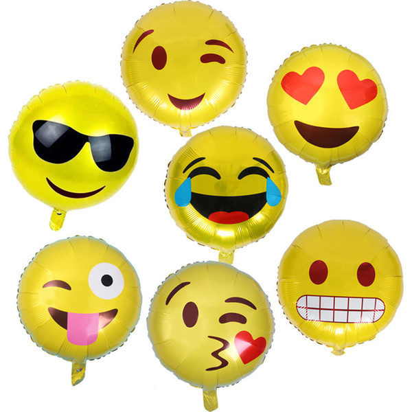 500pcs 18inch Round Big Cute Emoji Balloon Foil Helium Balloons Classic Toys For Boy Girls Party Decor Christmas Gift ZA1241