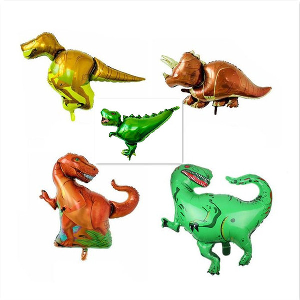 New Cartoon Dinosaur Shaped Aluminum helium foil Balloons 5pcs set Children's Festival Party Decoration Balloons set