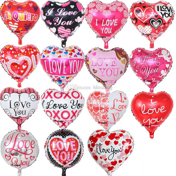 18 Inch inflatable Valentine's Day party ballons decorations bubble Aluminum film balloon I Love You Heart balloons toys supplies C5878