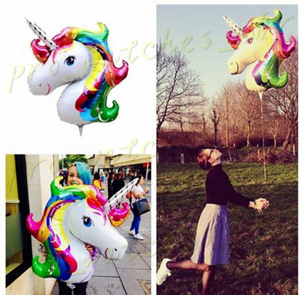 Rainbow Unicorn Balloons Party Supplies Foil Balloons Kids Cartoon Animal Horse Party Wedding Christmas Decoration 88x108cm H0105