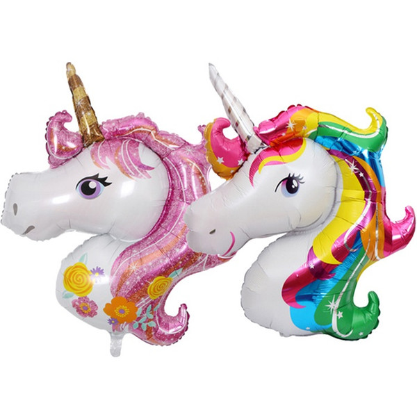 Unicorn Foil Balloons Animal Helium Balloons Globos Inflatable Ponies Spike Birthday Party Decorations Kids toys Party Supplies Balloon