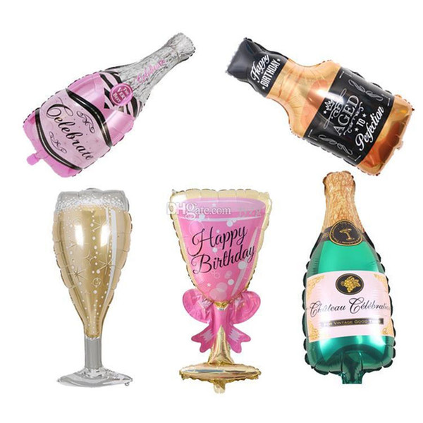 Birthday Wedding Baby Shower Party Decor Supplies Champagne Cup Beer Bottle Balloons Aluminium Foil Balloon Helium Ballons Party balloon