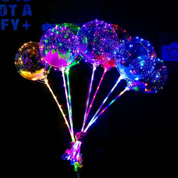 LED Flashing Balloons Night Lighting Bobo Ball Multicolor Decoration Balloon Wedding Decorative Bright Lighter Balloons With Stick New