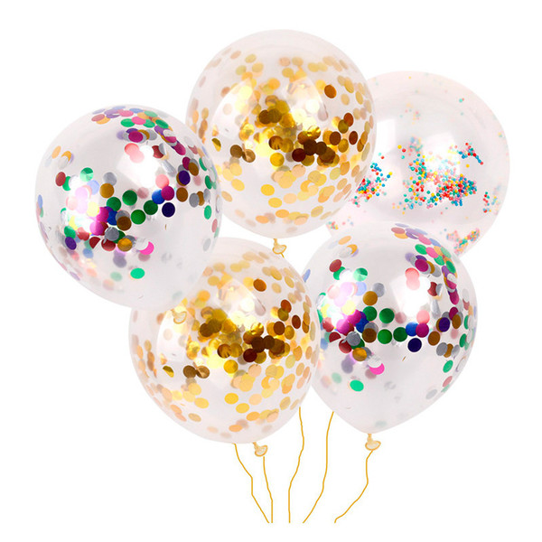 New Fashion Multicolor Latex Sequins Filled Clear Balloons Novelty Kids Toys Beautiful Birthday Party Wedding Decorations