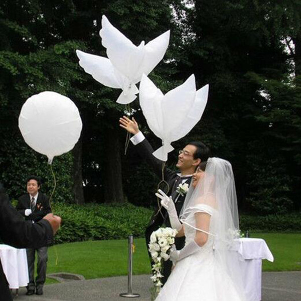 Wedding biodegradable white Dove Helium Balloons