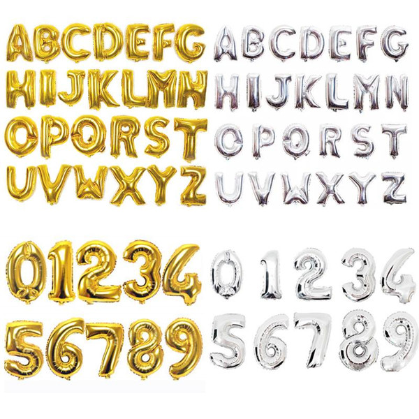 32 inch letter number balloons Foil balloon gold silver Decorative digital Globos birthday balloons party decoration baby supplies K367