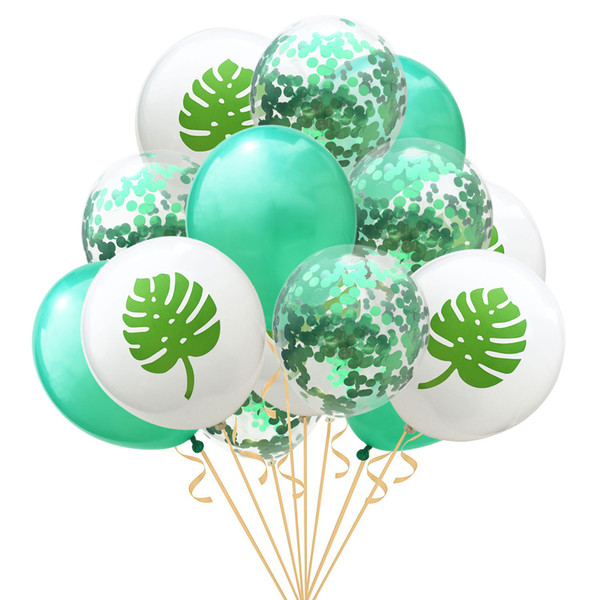 INS Flamingo Turtle Back Leaf Pineapple Balloon Shiny Rose Gold Confetti Balloon Combination Hawaiian Party Decoration