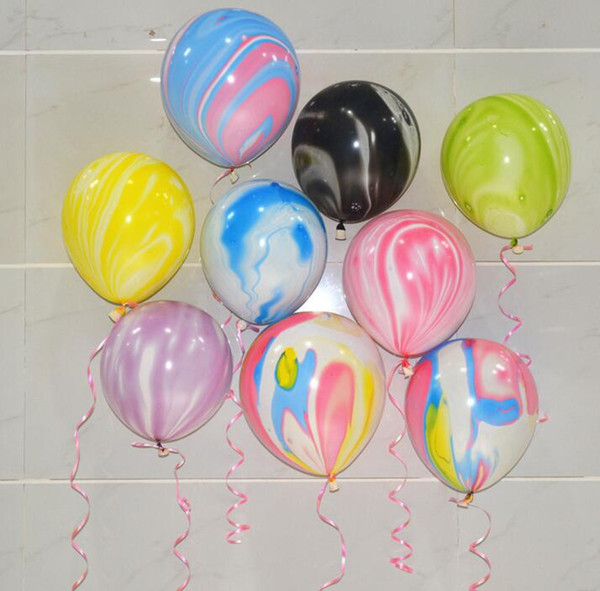 100pcs/set Creative Colorful 10inch Marble Agate Latex Balloons Birthday Party Decorations Baby Shower Party Supplies Drop 