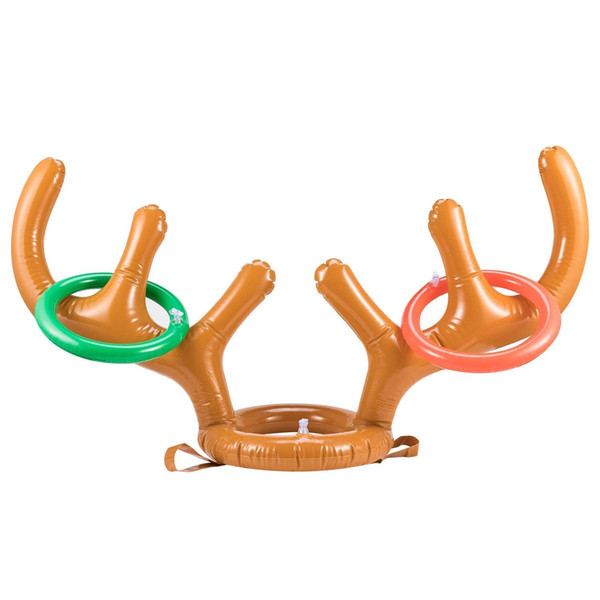 Inflatable Reindeer, Inflatable Reindeer Antler Ring Toss Game for Christmas Party and Halloween