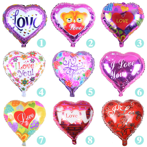 18inch new Valentine's Day Balloon Inflatable Heart Shaped Balloons I Love You Aluminum Balloon Party Supplies