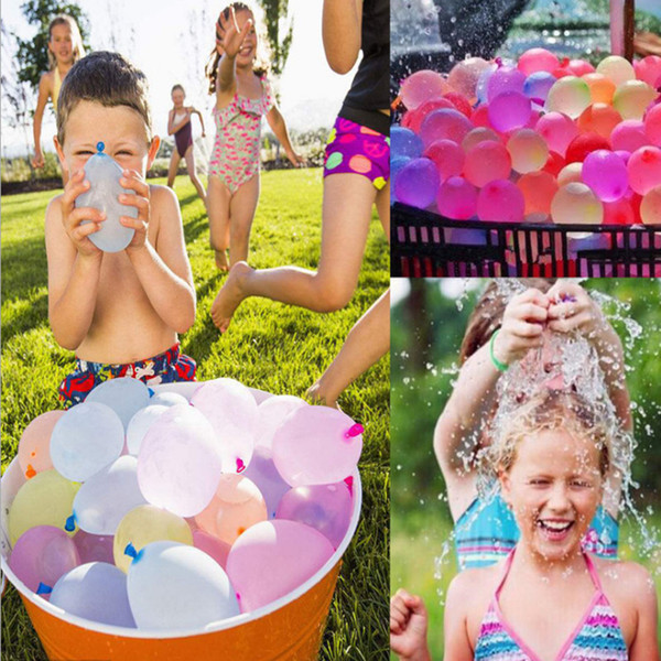 Latex Water Balloon Balls Water Bomb Pump Rapid Injection Summer Beach Games Water Sprinking Ballons 100Sets