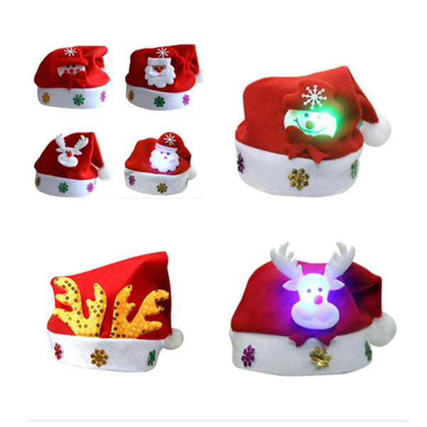 wholesale 50pcs Christmas hat Cosplay Hats Thick Ultra Soft Plush Santa Claus hat Cute adults Christmas cap Christmas Supplies Free 