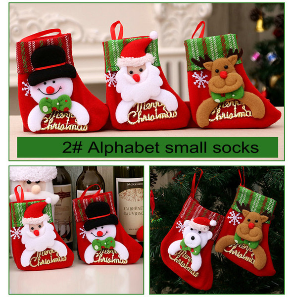 20pcs Christmas socks Christmas Bag Ornaments Sequins Embellished Non Woven Fabrics Party Gifts For Kids Candy Bag Christmas Stockings