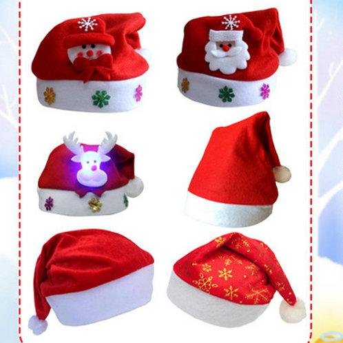 DHL 50pcs Christmas hat Cosplay Hats Thick Ultra Soft Plush Santa Claus hat Cute adults Christmas cap Christmas Supplies Free 