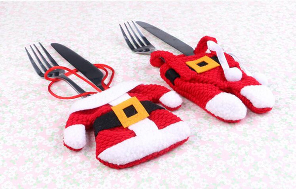 5pcs/lot Novelty Christmas bag supplies clothes pants knife and fork sets Seminal Hotel theme Dining restaurant decoration