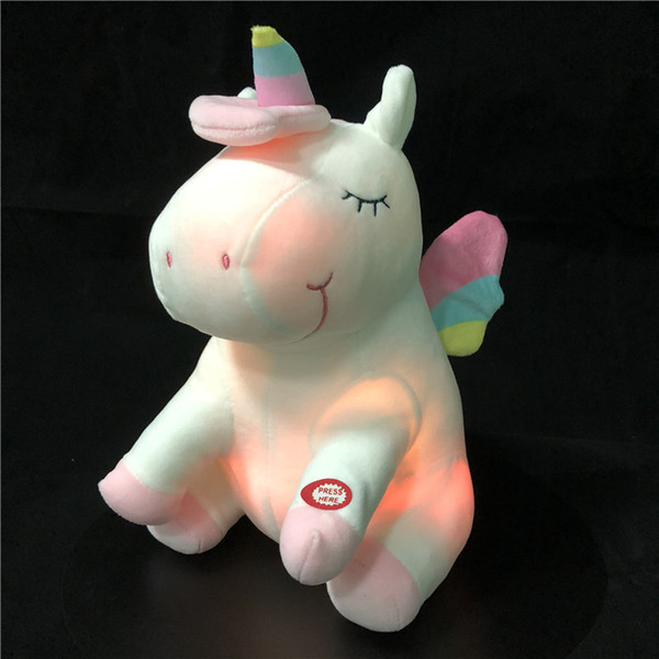 LED Light Up Unicorn Stuffed Animal Toys Christmas Birthday Valentine's Day Gifts for kids cartoon unicorn toy 30cm