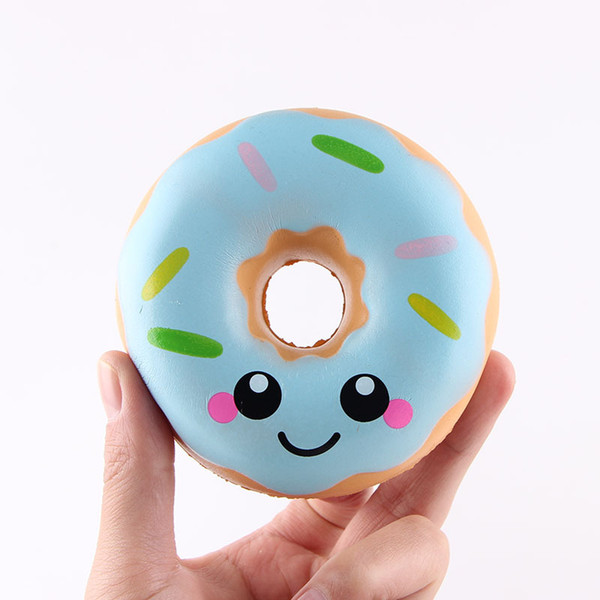 Cute Squishy Emoji Doughnut Toys Kawaii Smile Face Slow Rising Squishies Donut Jumbo Squeeze Phone Strap Stress Reliever Decompression Toys