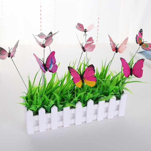 Artifical Butterfly Stakes With Long Stem Plunger Rod Plastic Pinrail Christmas Outdoor Gardening Indoor Plant Decorations 0 35ym D1