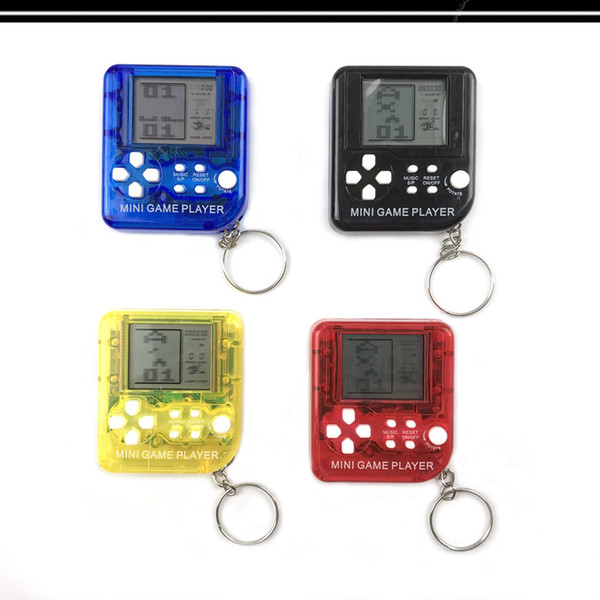 2019 Hot Tetris Machine Mini Game Player Keychain Portable Plastic Classic Toy Game Gift Box Electric Machine Toy Education Toy for Kids