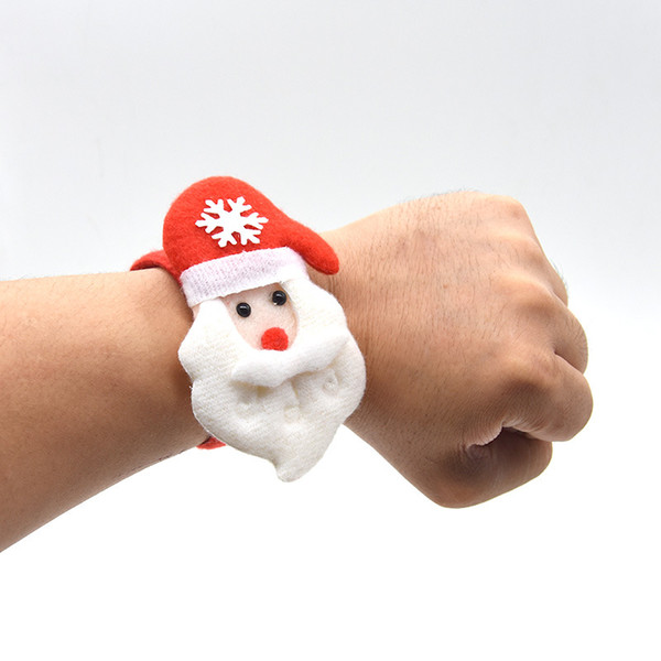 Christmas gifts Slap Bracelets Wristband Children kids Santa Claus tree slap pat circle Bracelets Xmas decorations Circle