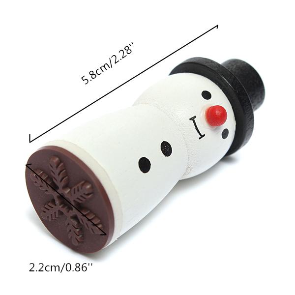 Cute DIY Craft Stamps Wooden Snowman Stamp Snowflake XMAS Gift Scrapbooking Card