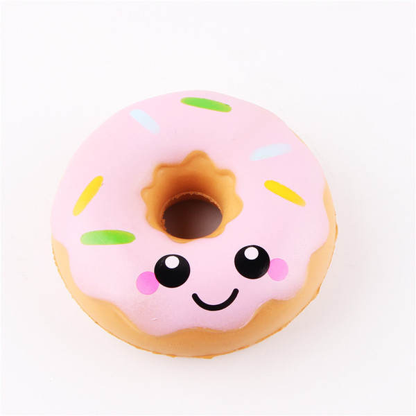 Cute Squishy Emoji Doughnut Toys Kawaii Smile Face Slow Rising Squishies Donut Jumbo Squeeze Phone Strap Stress Reliever Decompression Toys