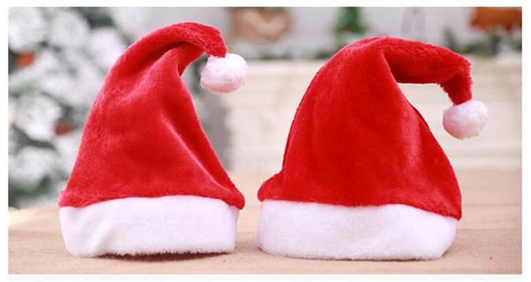 Christmas Cosplay Hats Ultra Soft Plush Santa Claus hat Cute adults kids Christmas cap Christmas Supplies Free shipping