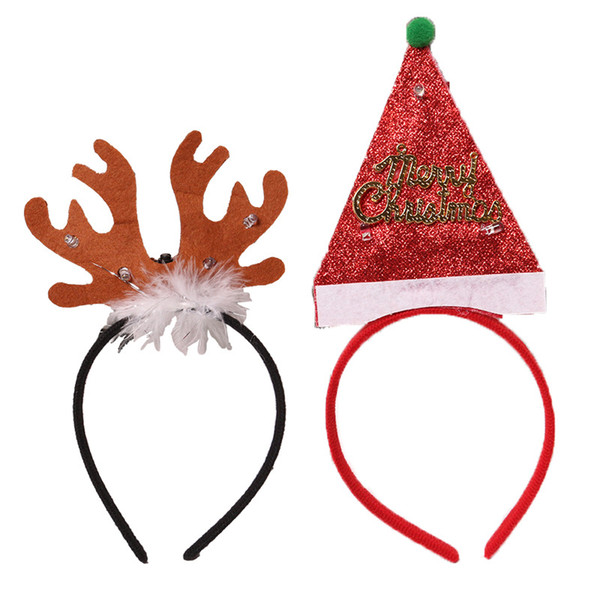 Elk Horns Colourful Lighting Christmas Toys Christmas Luminous Antlers Hair Hoop Christmas Gift Party Decorations Toys