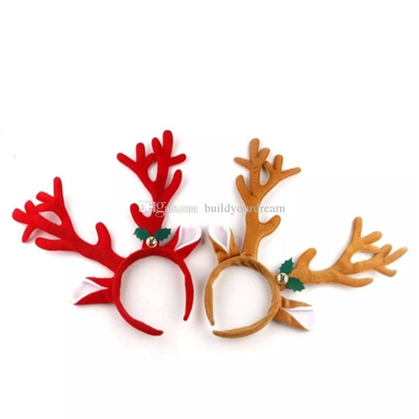 Christmas Decoration Deer Bell Large Antlers Christmas Head Hoop Buckle Xmas Party Suppliers Holiday Gifts Wholesale aa224-231 031407