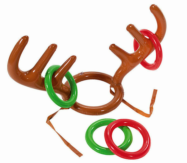 Funny Elk Horn Inflatable Ring Throwing Toys Deer Antlers Ferrule Game Beach Pool toys For Outdoor Games Christmas Party Props Family Games