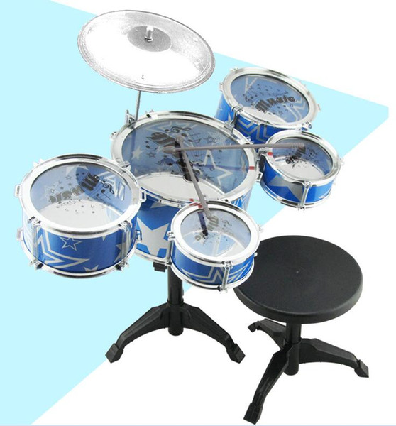 Children simulation drums drum sets with stools hit musical instruments infant toys