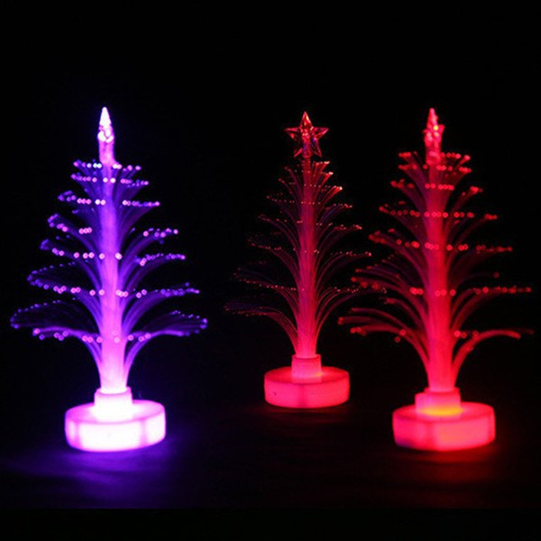 Wholesale LED Christmas tree Festival Decorations 7 color 3 PCS Button Battery Switch on off night LED White Tree