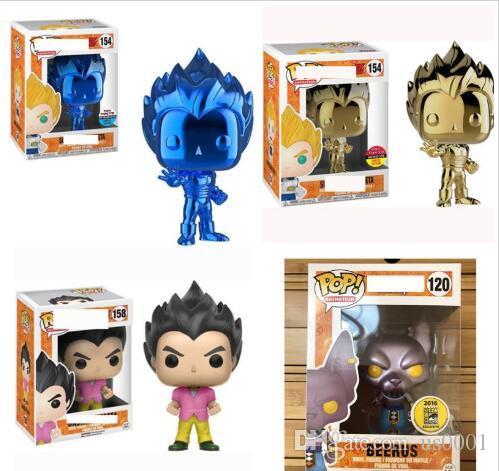 Funko pop Dragon Ball Super Vegeta Electroplating Gold Amine Dragon Ball Vinyl Action Figure Collectible Model Toys