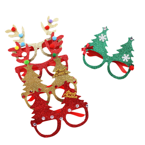 5pcs Eyeglass Frame Lovely Decorative Cute Antler Christmas Tree Fashion Glasses Frame Ornaments For Christmas Kids Gifts