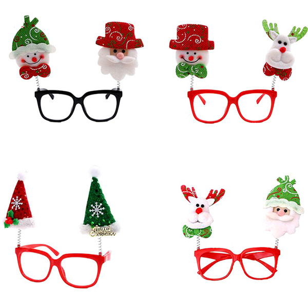 2019 Fashion Kids Christmas Glasses frame with cartoon children Novelty toys for gift children Christmas new style gag toys for party