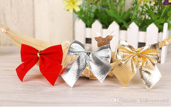 New 12Pcs/lot 5X6 cm Christmas Tree Decorations Color Bow Bowknot Christmas Decorations for Tree Xmas Noel Ornaments for Home