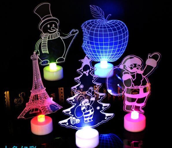 Creative Snowman Christmas Tree Multi-Color 7 LED Light Lamp Flickering Twinkle Luminous 3d Santa Claus Xmas party tower dance night