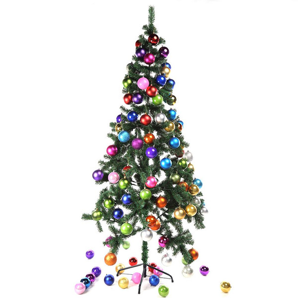 24PCS 4CM Christmas Tree Balls Bauble Ornaments Shatterproof Balls Xmas Trees Hanging Decorations Balls For Holiday party With Muticolor