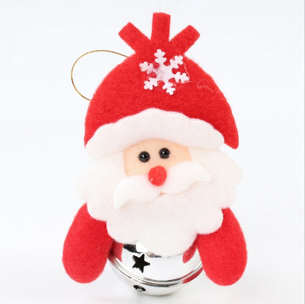 Santa Claus bells red metal snowflakes jingle bells Christmas decorations party decorations pendants toys Santa Claus Toys Christmas Santa