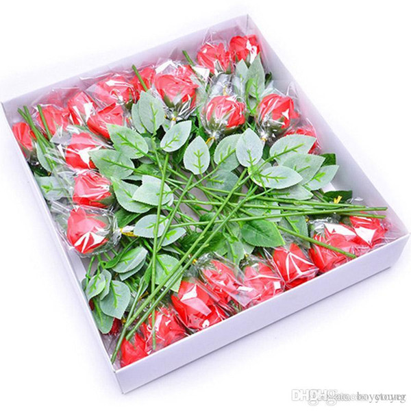 50Pcs PU Simulation Rose For Valentine's Day Decoration Multi Color Simulated Single Rose For Wedding Supplies Mother's Day Gift